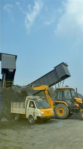 Stone Dust loading for pick up👌 | amazing jcb operating #backhoe #backhoeloader#jcb3dx