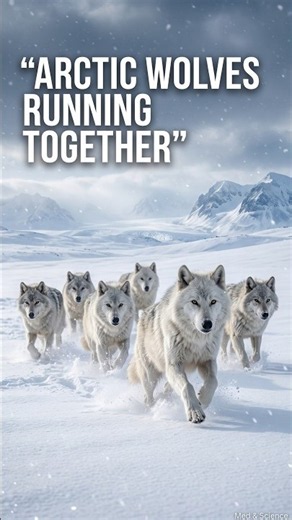 Arctic Wolves Running Together 🐺❄️ | Wolf Pack | Med & Science #ArcticWolves, #Wolves, #WolfPack,
