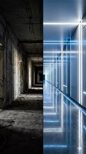 Unreal LED Light Tunnel Corridor 😱 | Satisfying Luxury Walkthrough#beforeafter#interiordesign#luxury
