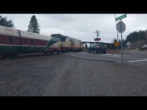 Amtrak Cascades talgo train 🚆 going thru north Kelso, Wa northbound on February 15, 2026