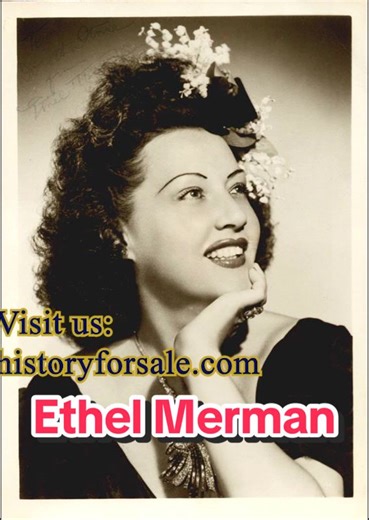 Broadway powerhouse 🎭 “I Got Rhythm” legend 🎶 Own signed and autographed photographs and documents of Ethel Merman at HistoryForSale.com. #EthelMerman #BroadwayHistory #ClassicMusicals #GoldenAgeBroadway #HistoryForSale