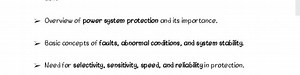 Overview of power system protection and its importance.Basic c... | Filo