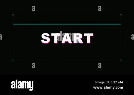 Digital start button animation with glitch effect, modern user interface transition Stock Video Footage - Alamy
