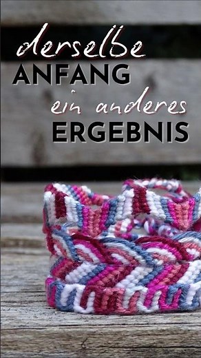 KNITTING. Four identical pieces, four different friendship bracelets #diy #knotting
