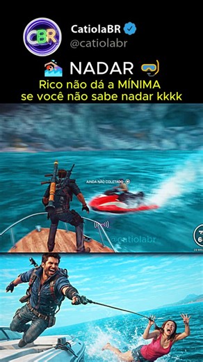 🏊‍♂️🥽 Rico Rodriguez Não Tem Dó: A "Aula de Natação" Forçada no Just Cause 3! Siga @catiolabr para mais momentos INACREDITÁVEIS dos games! 🎮 O Rico não quer saber se você tem colete salva-vidas kkkk. 🌊 #JustCause3 #RicoRodriguez #Explorar #HumorGamer #InstaGaming just cause 3, rico rodriguez, caos gamer, reels gamer, humor gamer, gameplay brasil, catiola, catiolabr | Catiolabr