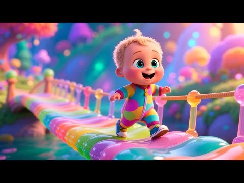 Baby and the Jelly Bridge 🌈 Fun Adventure Song for Kids | Learn ABCs & Numbers Nursery Rhyme
