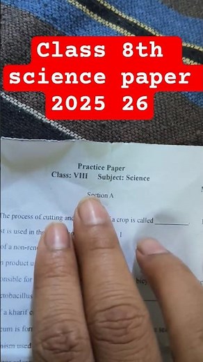 class 8 science question paper for mid term exam 2025 26 / doe science ka paper class 8