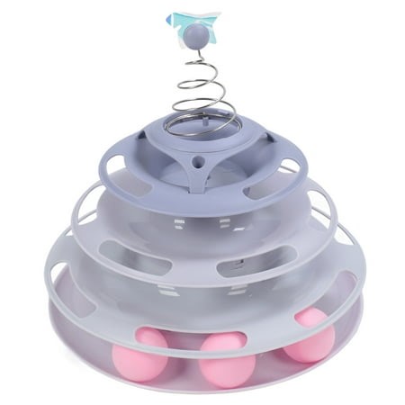 Cat Toy Ball Track, Cat Tower for Indoor Cats Catnip Balls Cat Ball Tower 4 Level Turntable Kitten Roller Toy Cat Circle Track Toy Cat Roller Toy for Stimulating Kitty Senses - Walmart.ca