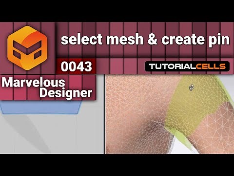0043. select mesh & create pin in Marvelous Designer