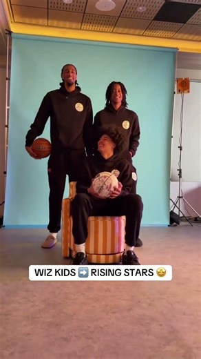 Tre Johnson, Alex Sarr, and Kyshawn George get their Castrol USA Rising Star portraits taken! 😄