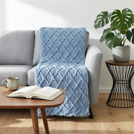 Diamond Lattice Crochet Blanket Pattern | Easy Textured Throw | Modern Chunky Crochet | Beginner Afghan Tutorial - Etsy