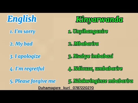Vuga ICYONGEREZA✅, MENYA👍GUSHIMIRA no GUSABA IMBABAZI mu CYONGEREZA.