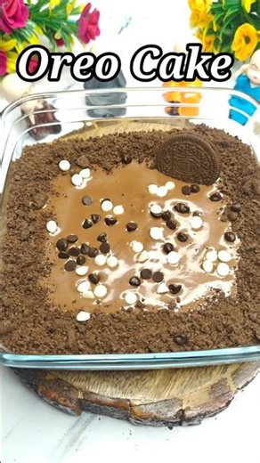 “Only 3 ingredients → Oreo Cake in 10 minutes 🍪🎂”#OreoCake#EasyRecipe#ViralRecipe