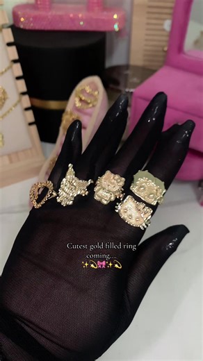 Adorable Gold Filled Ring Featuring Hello Kitty