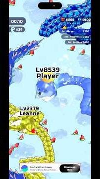 Doge Snake clash VIP Best Gameplay 2163 #snakeclash #games #gaming #viralshort