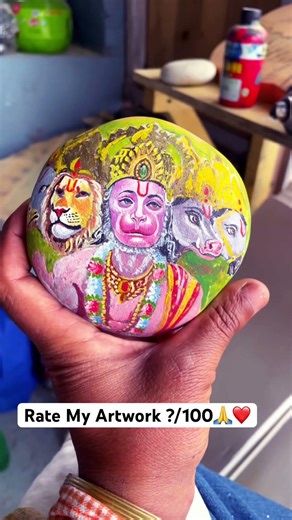 Hanumanji Painting on Stone 🙏❤️❤️