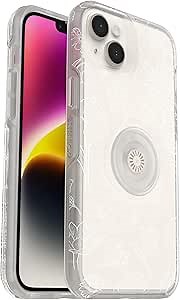 OtterBox iPhone 14 Plus Otter + Pop Symmetry Series Clear Case - Flower of Month (Clear), Integrated PopSockets PopGrip, Slim, Pocket-Friendly, Raised Edges Protect Camera & Screen