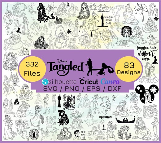 Rapunzel SVG Bundle, Tangled Svg, Rapunzel Svg Files for Cricut and Silhouette, Tangled Clipart Digital download - Etsy