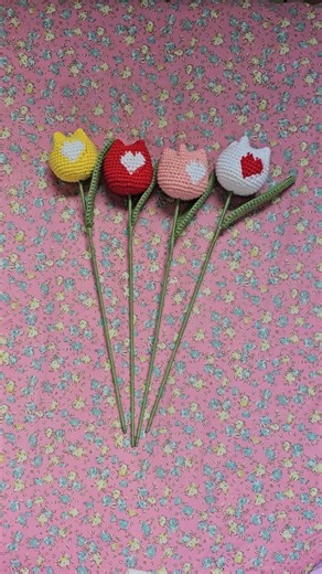 @the_loop_stories | Heart tulips, crocheted with love—no wilting, only memories 🌷🧶 Made to gift, made to last. DM to order. (Indian crochet, Mumbai crochet... | Instagram