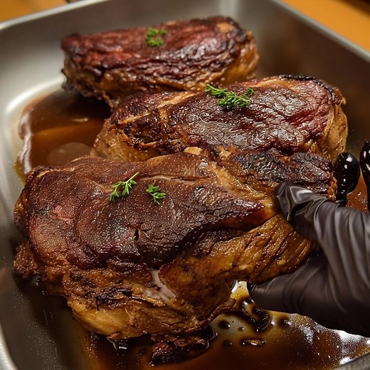 Seared Ribeye Steak With Red Wine Pan Gravy A rich, restaurant-quality steak dinner made right at home—perfectly seared ribeye finished with a silky red-wine gravy. Your grandma is right… this one’s a keeper! Ingredients For the Steak 3 lbs thick-cut ribeye steaks 1 tbsp olive oil 1 tbsp unsalted butter Salt and black pepper, to taste | The Cozy Spoon