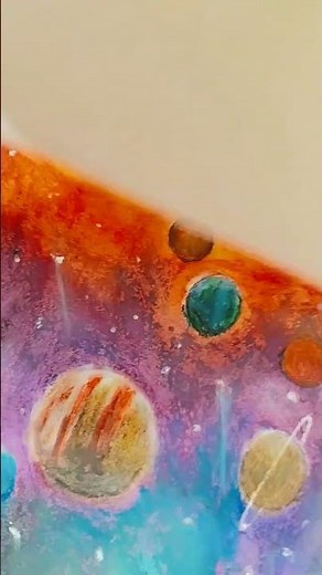 realistic drawing of solar system with oil pastels#like subscribe