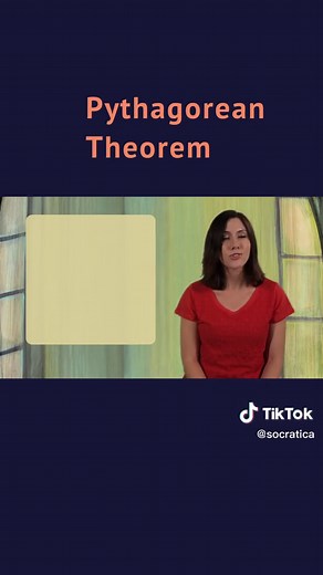 The Pythagorean Theorem says that for any right triangle, a^2 b^2=c^2. Join Socratica on Youtube to learn more! #geometry #math