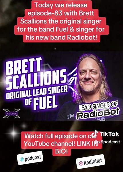 Today we release episode-83 with Brett Scallions the original singer for the band Fuel & singer for his new band Radiobot! Watch full episode on our YouTube channel! LINK IN BIO! @Radiobot #podcast #badday #fuel #musician #singer #band #tour #hitsongs