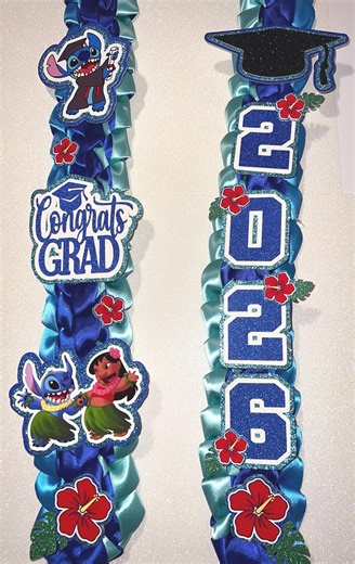 Lilo and Stitch Graduation Ribbon Lei: Personalized Name, Satin Ribbon, Cardstock - Etsy