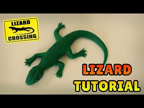 🔴 DIY How to make a LIZARD - Easy Polymer Clay and Fondant Cakes Tutorial
