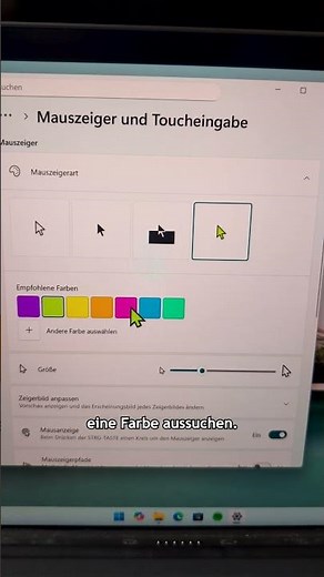 Change Windows mouse pointer color and size #windows #techtips