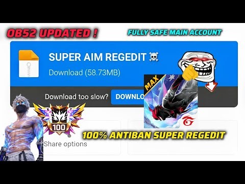 SUPER AIM REGEDIT 100% 🌐 | ANTIBAN 🎯 | VIP REGEDIT