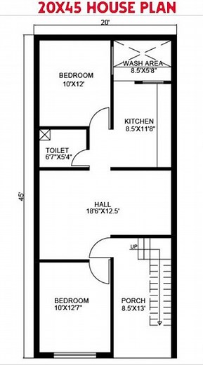 20x45 House Plan | Simple AutoCAD House Design | Build Naksha