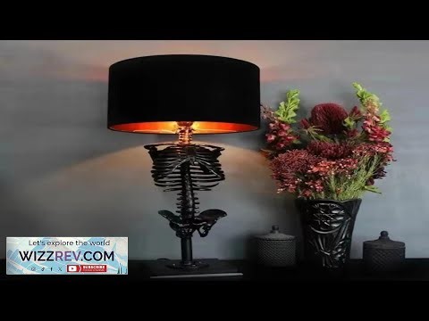 Gothic Skeleton Spine Table Lamp Skull Base USB LED Light