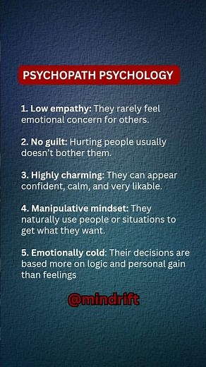 5 signs to spot a psychopath #psychopath #psychology #psychologyfacts #shorts #darkpsychology