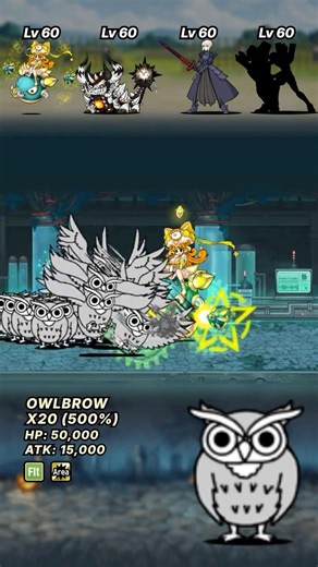 20 Owlbrow (500%) VS UNITS The Battle Cats #battlecats #thebattlecats #にゃんこ大戦争 バトルキャッツ