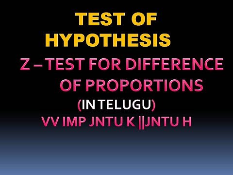 11. Z - TEST OF DIFFERENCE OF PROPORTIONS : EXAMPLE