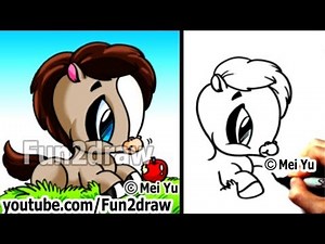 Fun Things to Draw - How to Draw a CUTE Horse / Pony - Easy Drawings - Fun2draw | Learn From Home