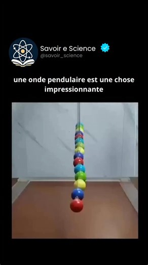 Savoir e science on Instagram: "Une onde pendulaire est un phénomène physique où plusieurs pendules oscillent de manière synchrone, créant un mouvement collectif harmonieux. Initialement indépendants, ils s’alignent progressivement grâce à de faibles interactions, démontrant comment les systèmes dynamiques peuvent former des schémas complexes de mouvement et de synchronisation."