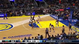 Scotty Pippen Jr. scores and draws the foul