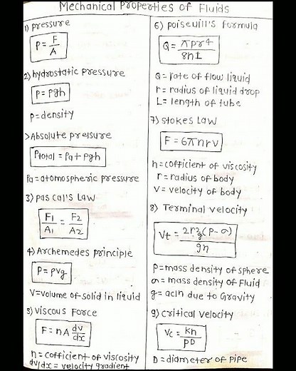 mechanical properties of fluid class 11 physics⚫⚫