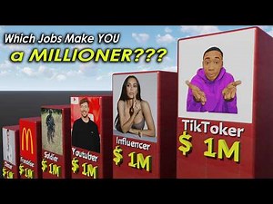 Which jobs can earn $1 million, and how many years does it take?