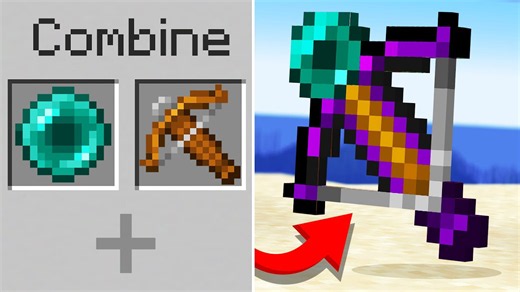 Combining different items to create powerful new Minecraft tools