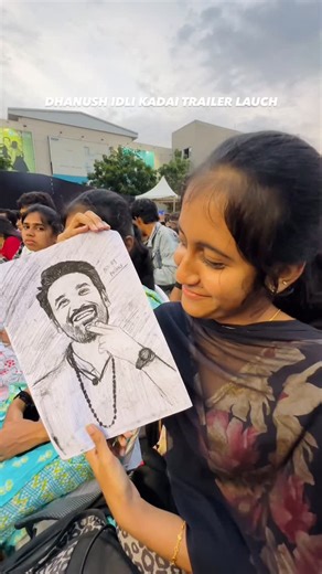 Akshu!❤️ on Instagram: "It’s been hours but I’m STILL fangirling 凉✨ Dhanush sir saw my art and asked for it… omg pinch me!❤️❤️ Spl thanks to @pollachi__pasanga @dyanesh_official Anna’s for so much effort to show my art #dhanush #prozonemall #idlikadai #dhanushkraja #dhanushfansclub #dhanushannalove♥️ #fangirl #drawing #drawing #akshu #akshuart"