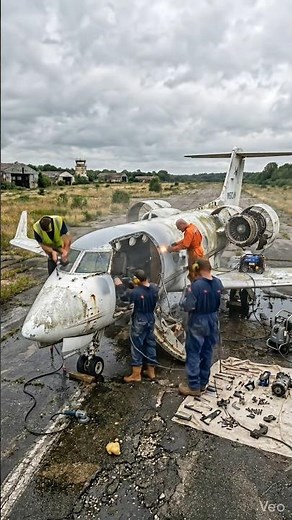 "Wait for it.... "Before & after Abandoned Plane Restoration Timelapse | Rust t Flying Beauty ✈️
