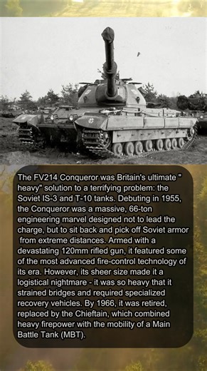 The 66-Ton Surprise: Britain’S Response To Soviet "Monsters" 🇬🇧 #ConquerorTank #ColdWar #HistoryReels #BritishArmor #TankWarfare #MilitaryHistory #HeavyTanks #fblifestyle | Gist of History