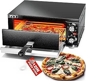 PYY Electric Pizza Oven - Indoor Countertop Pizza Oven 1100W, Commercial Pizza Maker Machine for Home with Timer Stainless Steel Pizza Cooker