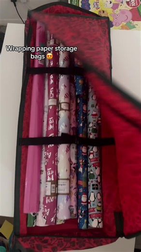These wrapping paper storage bags are such a good idea for keeping everything together #wrappinggifts #presents #fyp