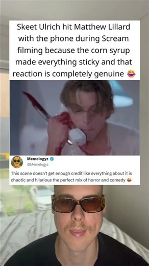 In Scream, a sticky prop led to an unexpectedly real hit