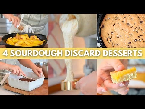 4 Easy Sourdough Dessert Recipes | Lemon Bars, Fudge Brownies, Peach Cobbler, Skillet Cookie