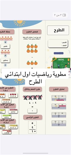 مطوية رياضيات اول ابتدائي ب ١٠ ريال #اكسبلور #مطويات #هاشتاقات_تيك_توك_العرب #رياضيات #الطرح